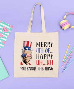 Joe Biden Confused Merry Happy Funny 4th Of July Tote Bag, Fourth Of July Bag, Anti Biden, Republican Gift Bag, Shoulder Bag