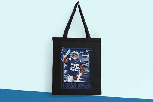 Jonathan Taylor Future Kings Colts Vintage Canvas Tote Bag, American Football Running Back, Indianapolis Colts NFL, Unique Tote Bag