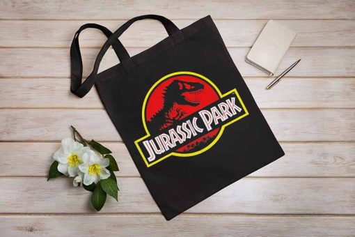 Jurassic Park Logo T-Rex Dinosaur Tote Bag, Jurassic World Dominion Bag, Shopping Bag, Jurassic Park, Tyrannosaurus Tote Bag