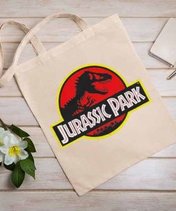 Jurassic Park Logo T-Rex Dinosaur Tote Bag, Jurassic World Dominion Bag, Shopping Bag, Jurassic Park, Tyrannosaurus Tote Bag