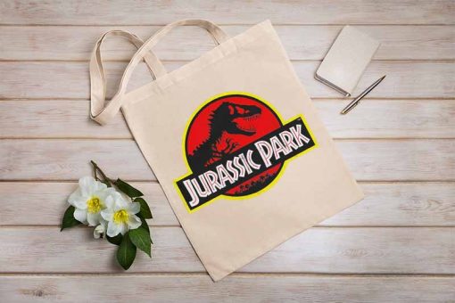 Jurassic Park Logo T-Rex Dinosaur Tote Bag, Jurassic World Dominion Bag, Shopping Bag, Jurassic Park, Tyrannosaurus Tote Bag