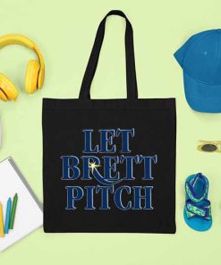 Let Brett Pitch Tote Bag, Tampa Bay Rays Baseball Brett Bag, Sport Lover Bag, Baseball Super Power, Tote Print Bag