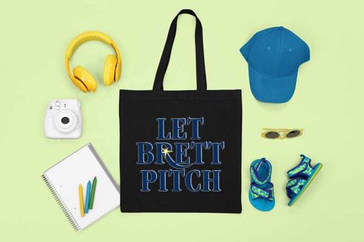 Let Brett Pitch Tote Bag, Tampa Bay Rays Baseball Brett Bag, Sport Lover Bag, Baseball Super Power, Tote Print Bag