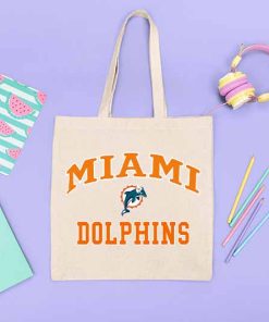 Vintage NFL Miami Dolphins Logo Tote Bag, Football Bag, Miami Dolphins Super Bowl, NFL Miami Dolhins Tote, Shopping Bag