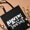 Auntie Saurus Canvas Tote, Matching Family Dinosaur Tote Bag, Gift for Auntie, Dinosaurs Designed Aunt Tote Bag