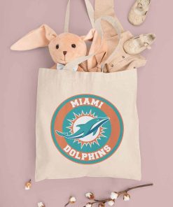 Miami Dolphins Tote Bag, Miami Dolphins Fan Bag, Vintage NFL Miami Dolphins Logo Bag, Football Canvas Tote