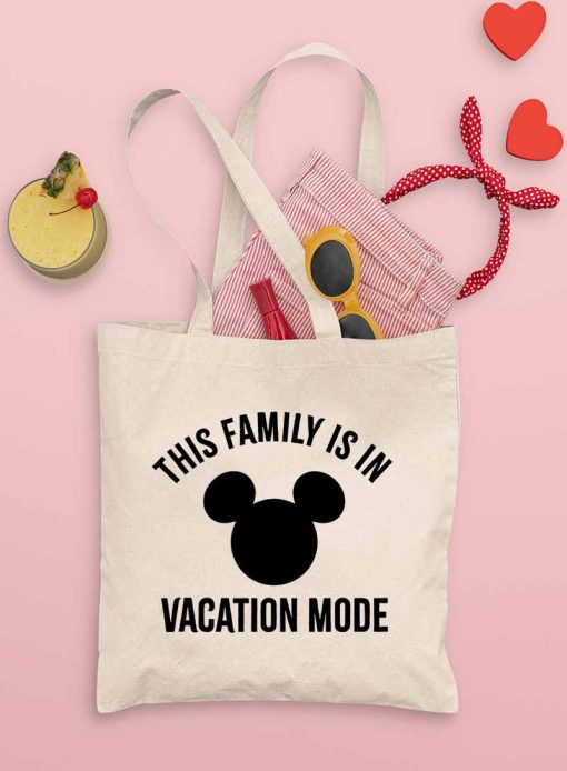 Family Disney Vacation 2022 Tote Bag, This Family is in Vacation Mode Bag, Mickey Mouse, DisneyWorld, Disney Family Trip Tote Bag