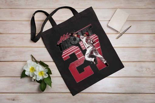Los Angeles Angels Baseball Mike Trout Retro Tote Bag, Baseball Gifts, Baseball Center Fielde Bag, MLB, Custom Printed Tote Bag
