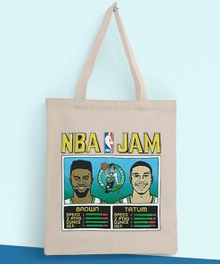 NBA Jam Celtics Brown and Tatum Tote Bag, He Got Game NBA Jam Style, Jaylen Brown & Jayson Tatum Bag, Celtics Boston Eastern Conference Champions