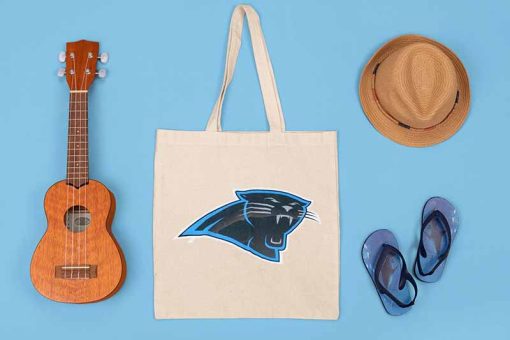 NFL Carolina Panthers Tote Bag, Mascot Carolina Panthers, Carolina Panthers Emblem Bag, Sport Tote Bag Online, Cotton Canvas Tote