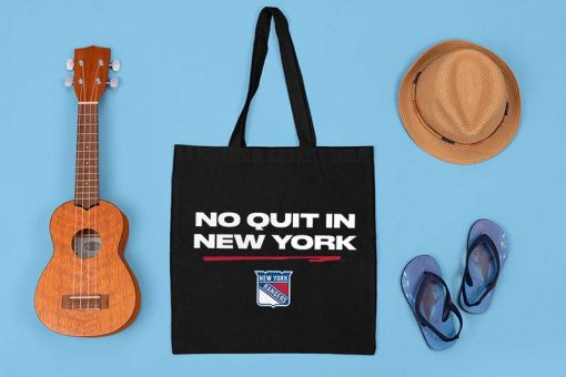 Rangers No Quit in New York Tote Bag, NY Rangers Bag, NHL Stanley Cup Playoffs Canvas Tote, Shopping Bag, Tote Bag