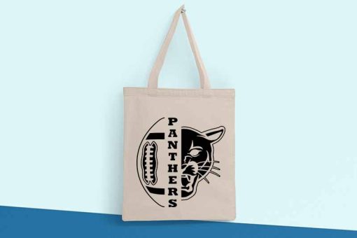 Carolina Panthers Logo Tote Bag, Football Player Bag, Game Day, Cheerleader Bag, Football Match, Football League Canvas Tote Bag