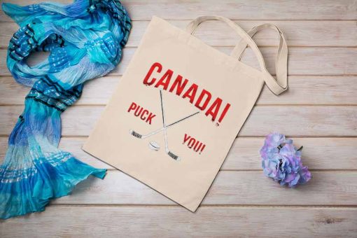 Hockey Canada Tote Bag, Patriotic Hockey Player Gift, Hockey Player Top, Canadian Hockey Gift, Canvas Tote Bag
