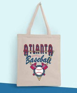 Retro Atlanta Braves Tote Bag, MLB Baseball Gear, Personalised Tote Bags, Sports Fan Baseball Tote Bag, National League Bag