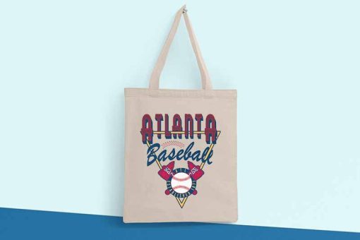 Retro Atlanta Braves Tote Bag, MLB Baseball Gear, Personalised Tote Bags, Sports Fan Baseball Tote Bag, National League Bag