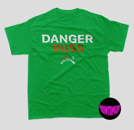 Russell Wilson #3 Danger Russ Shirt, Russell Wilson Shirt, Russell Wilson Denver Broncos Football Shirt, Russell Wilson Gifts
