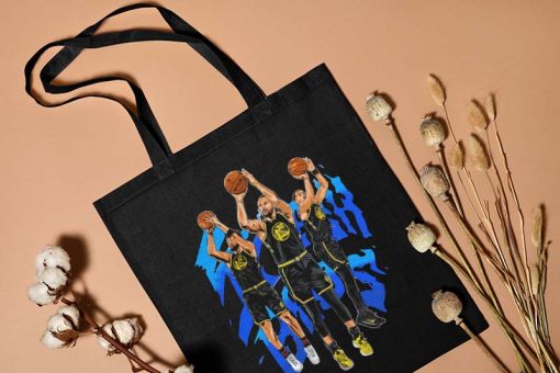 Splash Bros Tri-Blend Soft Graphic Tote Bag - Stephen Curry Klay Thompson and Jordan Poole Golden State Warriors, Basketball Team, NBA 2022