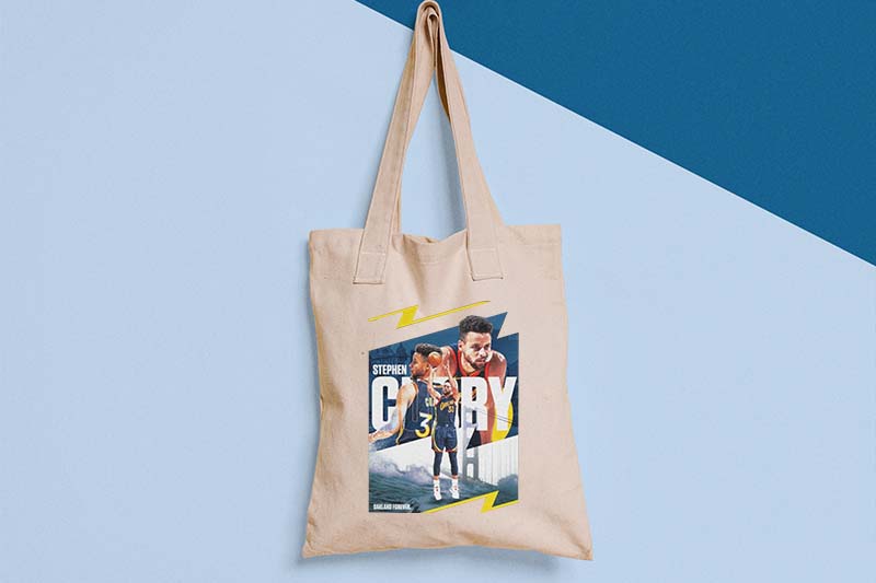 Golden State Warriors Printed Collection Foldover Tote Bag