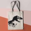 Dinosaur Skeleton Tote Bag, T-Rex Bag Canvas, Dinosaur Tote Bag, Archeologist Bag, Dinosaur Gifts