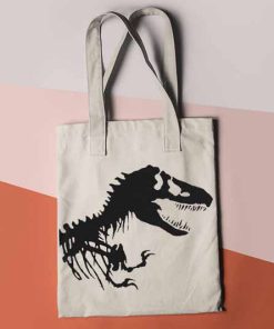 Dinosaur Skeleton Tote Bag, T-Rex Bag Canvas, Dinosaur Tote Bag, Archeologist Bag, Dinosaur Gifts