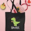 Tea-Rex Tote Bag, Tea-Rex Bag, Cute Dinosaur, Funny Tea Lover Dino Bag, Tea Lover Gift, Cotton Canvas Tote Bag