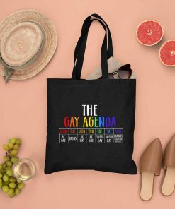 The Gay Agenda Canvas Tote, Funny LGBT Bag, Pride Rainbow, LGBTQ Tote Bag, Gift Gay Lesbian, LGBTQ, Shoulder Bag, Tote Bag