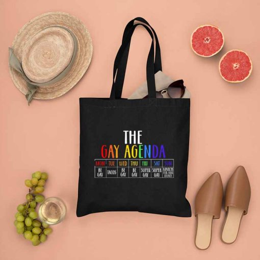 The Gay Agenda Canvas Tote, Funny LGBT Bag, Pride Rainbow, LGBTQ Tote Bag, Gift Gay Lesbian, LGBTQ, Shoulder Bag, Tote Bag