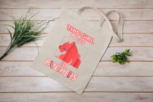 This Girl Her Loves Panthers From Florida Sports Tote Bag, Panthers Hockey Bag, NHL Hockey League, Printed Canvas Tote Bag