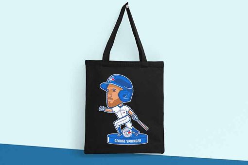 Toronto Blue Jays George Springer Canvas Tote Bag, Baseball Outfielder, MLB 2022, Blue Jays Baseball Team Bag, Printed Tote Bag