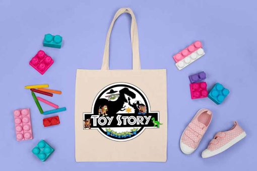 Toy Story Tote Bag, Jurassic Logo, Dinosaur Rex, Toy clipar, Toy Story Bag, T-RexBag, Unique Tote Bag