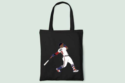 Vintage Ronald Acuña Jr Tote Bag, Baseball Outfielder, Atlanta Braves MLB, Club Sports Bag, Cotton Canvas Tote Bag