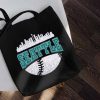 Vintage Seattle Baseball Retro City Skyline Tote Bag, Seattle Mariners Bag, Baseball Team, MLB 2022, Unique Canvas Tote