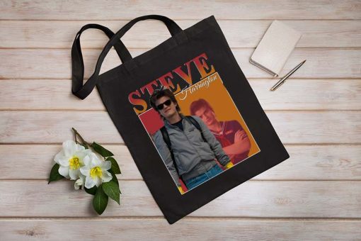 Vintage 90s Steve Harrington Tote Bag, Stranger Things 4 Bag, Bootleg 90s Style, Monster, Steve Harrington S4 Tote, Canvas Tote Bag