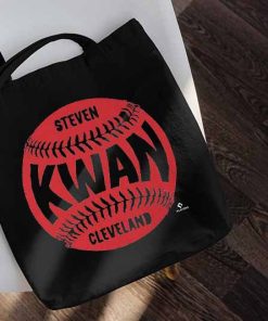 Steven Kwan Canvas Tote, Cleveland Baseball Steven Kwan, Cleveland Guardians MLB, Steven Kwan Baseball Outfielder Tote Bag