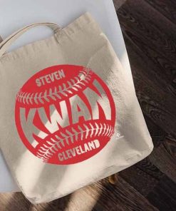 Steven Kwan Canvas Tote, Cleveland Baseball Steven Kwan, Cleveland Guardians MLB, Steven Kwan Baseball Outfielder Tote Bag