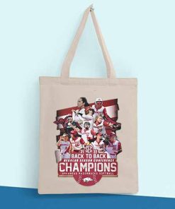 Arkansas Razorbacks Softball Tote Bag, Back to Back Regular Season Conference Champions Bag, Printed Tote Bag, Custom Tote Bag
