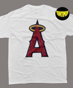 Los Angeles Angels Glitter MLB Baseball T-Shirt, Los Angeles Angels Shirt, MLB 2022 Shirt, 1990s Majestic Los Angeles