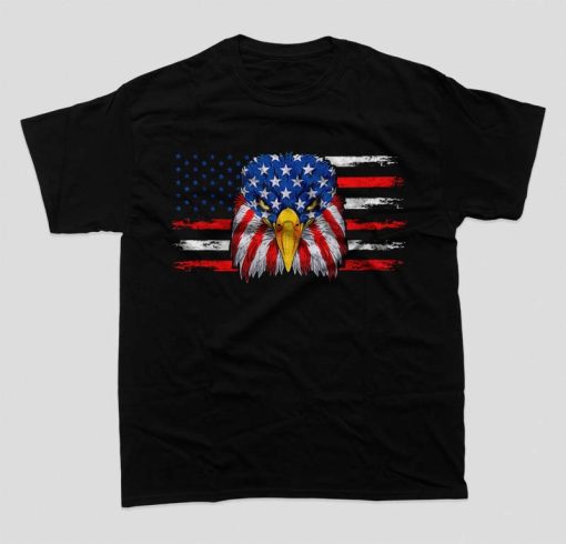 Patriotic Eagle Shirt, Happy 4th of July USA American Flag T-Shirt