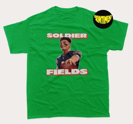 Soldier Fields Chicago Bears Justin Fields T-Shirt, NFL Football Team Shirt, Football Dynasty Shirt