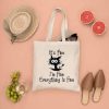 It's Fine I'm Fine Everything Is Fine Tote Bag, Cute Black Cat Bag, Sarcasm Tote Canvas, Funny Cat, Funny Gift Cat lover, Printed Canvas Tote