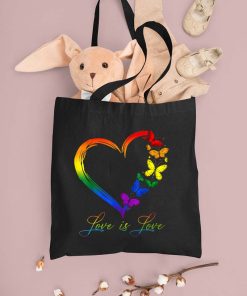 Love Is Love Tote Bag, LGBT Bag, Rainbow Pride, Love Wins Canvas Bag, Gay Pride Tote, Lesbian Gay, Shopping Bag
