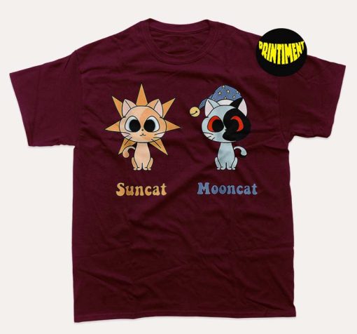 Moondrop and Sundrop as FNAF Security Breach Cats T-Shirt, Game Character Dolls Children Gift