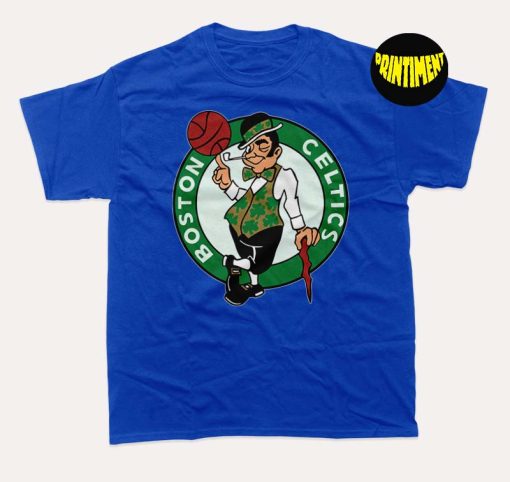 Boston Celtics Logo T-Shirt, Stars Celtics Shirt, Boston Celtics Fan Art, Basketball Team Shirt