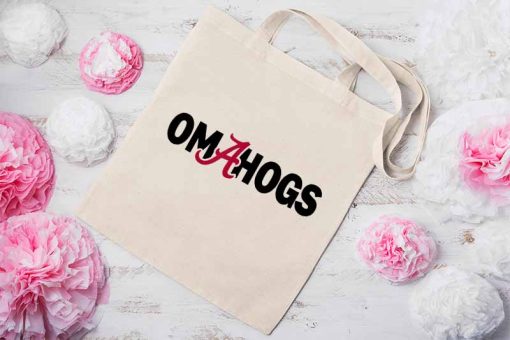Omahogs CWS NCAA 2022 Custom Tote Bag, Omahogs Arkansas Razorbacks Baseball Fan Gift, Omahogs Tote Bag, Shopping Bag