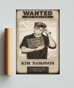 RM BTS Poster, Wanted By Police Poster, RM Art Print, BTS Group Art Poster, Gift for Army, BTS Member, Home Decor, Room Decor
