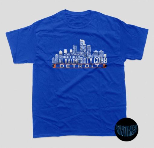 Detroit Baseball Team All Time Legends T-Shirt, Detroit City Skyline Shirt, Game Day Shirt, Baseball Lover Gift, Vintage Baseball