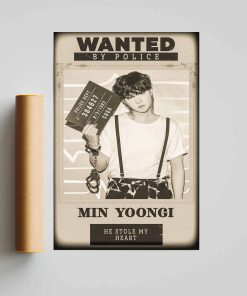 BTS Sugar Wanted By Police Poster, BTS Fan Wall Hanging, Bangtan Boys Poster, Gift for Army, Yoongi Poster Print