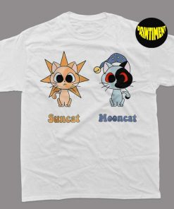 Moondrop and Sundrop as FNAF Security Breach Cats T-Shirt, Game Character Dolls Children Gift