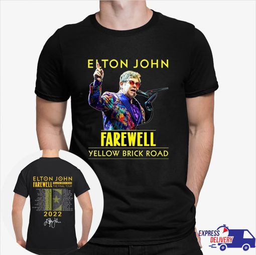 ELTON JOHN T shirt Farewell Tour 2022, The Final Tour Yellow Brick Road T-Shirt