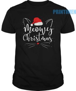 Meowy Christmas Shirt- Christmas Cat Shirt- Merry Christmas- Cat Lover Shirt, Christmas Gift, Christmas Gift For Cat Mom Gifts For Cat Lover